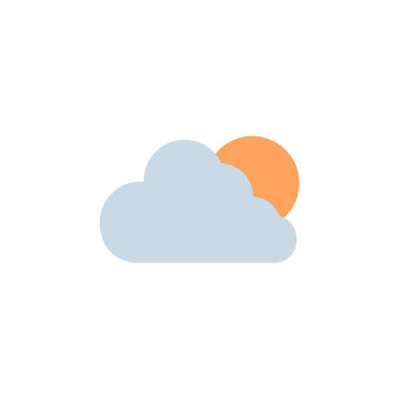 sun cloud vector icon flat style. perfect use for logo, presentation, website, and more. simple modern icon design flat style