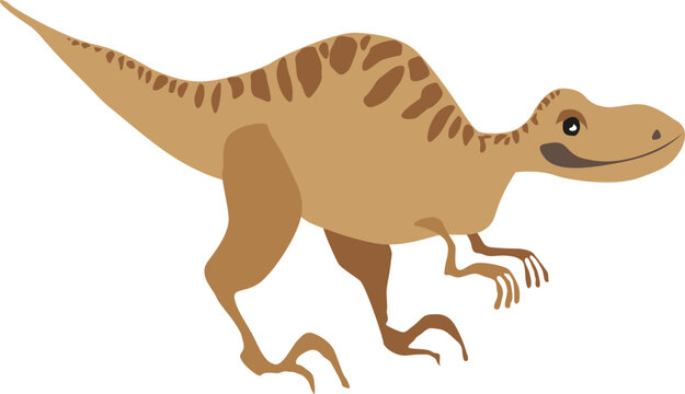 Wild prehistoric animal dinosaur. Cartoon character of ancient times. Jurassic Beast. Flat style. Isolated vector image on a white background.