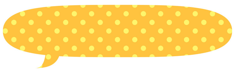 吹き出しのイラスト14【ドット柄（黄色）】