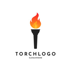 Simple torch logo design template