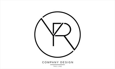 YR, RY, Abstract Letters Logo Monogram - obrazy, fototapety, plakaty