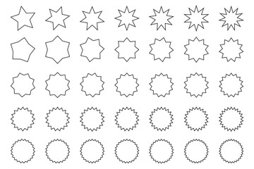 vector pattern with black outline stars on a white background