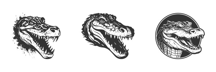 alligator icon. Crocodile logo. Vector illustration. - obrazy, fototapety, plakaty