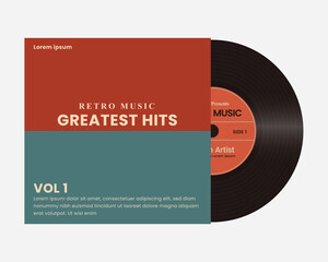 retro style vinyl album cover template 90s 80s tech nostalgia retro graphics