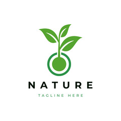 Natural leaf logo illustration design