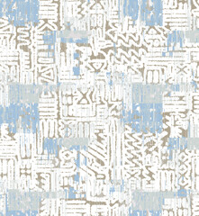 Creative hand drawn african pattern with geckos and ornaments, abstract background, great for textiles, wrapping, wallpaper - vector design