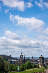 Fototapeta na wymiar The view of Edinburgh from Calton Hill 