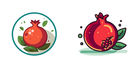Pomegranate cartoon icon. Vector illustration.