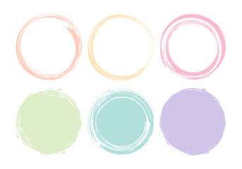 Set of hand drawn circle sketch frame on white background. Elements for conceptual design. Doodle style.