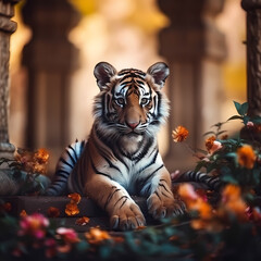 Fototapeta na wymiar Bengal Tiger Fairytale