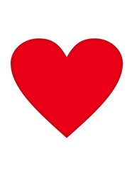 big red heart on a white background