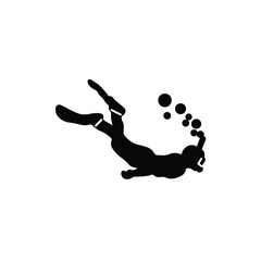 Fototapeta na wymiar silhouette of a man jumping in water