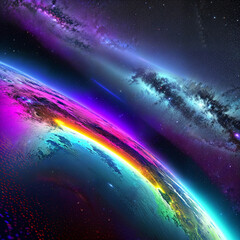 Obraz premium Planet in space created with Generative AI technology