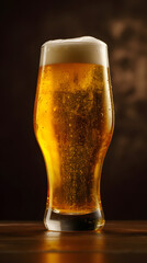 beer in a glass, refreshing beer, cold beer, ice cold, generative ai