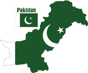  Pakistan Map and Flag