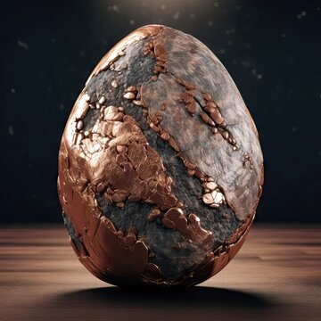 Illustration of a pure copper rock, symbolizing the natural resources and mining industry. Generative AI