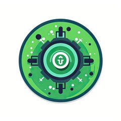 Naklejka premium Icon representing the technology of green hydrogen and its benefits to humanity, the future of renewable energy. Generative AI