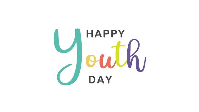 happy youth day animation. 4k animated greeting card. gift card. green screen and alpha channel.