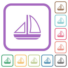 Sailing boat outline simple icons