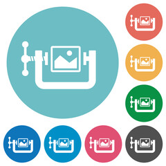 Image compression solid flat round icons