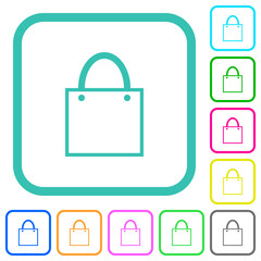 Shopping bag outline vivid colored flat icons