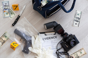 Crime scene investigation - collecting evidence from the crime scene