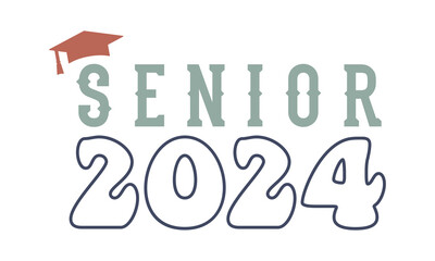 Senior 2024 SVG Craft T-shirt Design.
