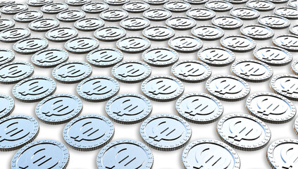 3D image: Shiny metallic currency symbol isolated on white background