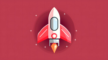 Rakete, icon, web icon, flach, design, KI generated
