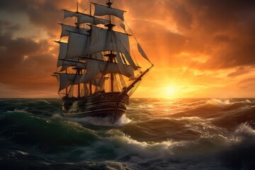 sailing_ship_in_the_sunset