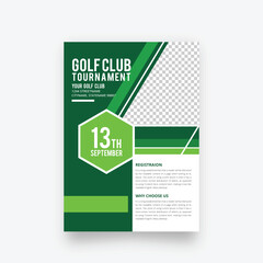 Golf tournament flyer template, Championship or Tournament Event Poster Banner Vector Flyer Template Design.