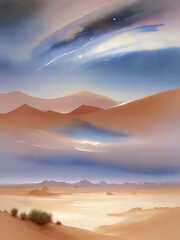 Desert landscape. AI generated illustration