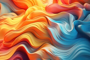 Obraz premium Abstract art wavy gradient background. AI generative