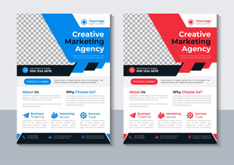 Modern Corporate Flyer Design, Digital Marketing Agency Flyer Template, Company, Annual Report, layout, Vector Illustrator