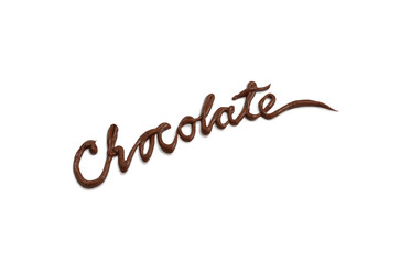 Chocolate written with dark cocoa