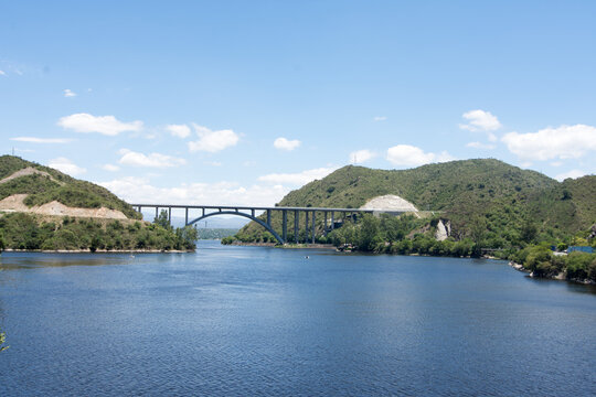 San Roque Dam in Villa Carlos Paz, Cordoba Province, Argentina.
