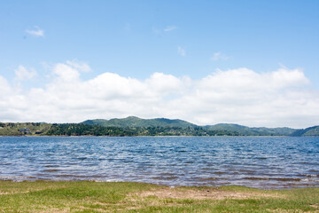 Landscape of Los Molinos Dam Lake in Cordoba Province, Argentina