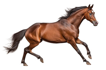 Fototapeta na wymiar Horse Running Isolated on Transparent Background - Generative AI 