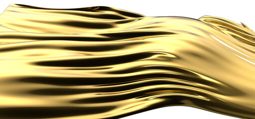 Golden Luxury: Abstract 3D Gold Cloth Illustration for Sumptuous Designs