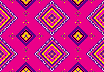 Batik geometric ethnic pattern traditional Design for background, carpet, wallpaper, clothing, wrapping, batik, vector, color full, batik pattern.