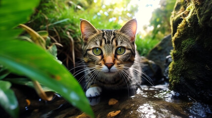 cat in the forest