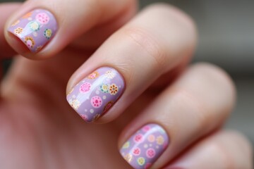 nail art polkadot nail design pop glitter nails flower theme Generated AI
