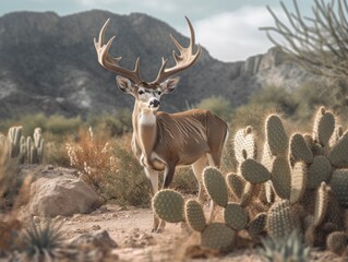 Whitetail deer in the desert