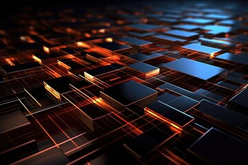 Fototapeta premium Fantastic CPU of the future background. Generative AI