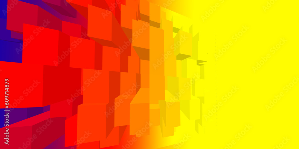 Poster colorful abstract 3d illustration background with squares and blocks