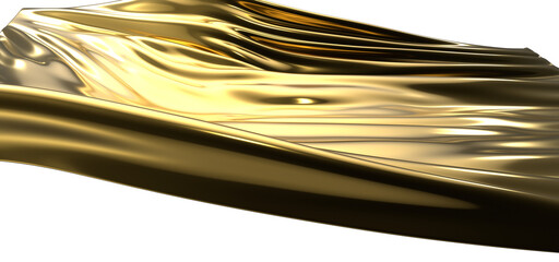 Regal Simplicity: Abstract 3D Gold Cloth Illustration for Elegant Visuals