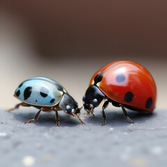 Obraz premium Ladybug meeting - generative AI