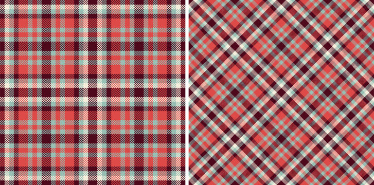 Textile texture tartan of seamless plaid vector with a check pattern background fabric.