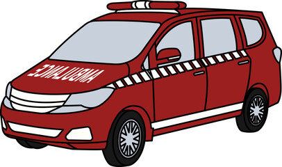 Red Ambulance Illustration Vector