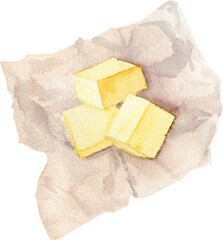 Watercolor Illustration Butter